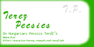 terez pecsics business card